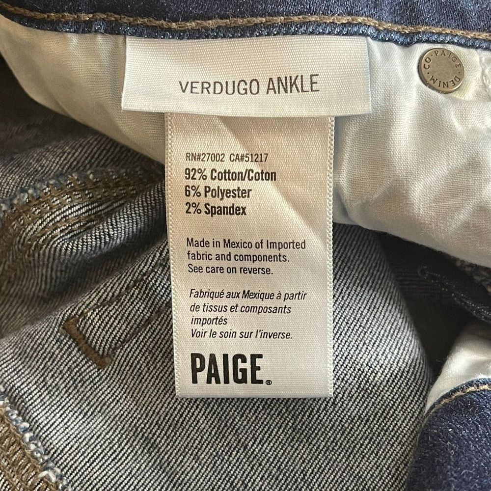 PAIGE Verdugo Ankle Jeans Women's Size 29 Denim Raw Hem Mid Rise Stretch Skinny - Picture 10 of 11
